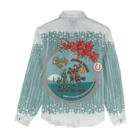Cowboy Christmas Women Casual Shirt Giddy Up Jingle Horse Green Version - Wonder Print Shop