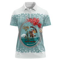Cowboy Christmas Women Polo Shirt Giddy Up Jingle Horse Green Version - Wonder Print Shop