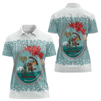Cowboy Christmas Women Polo Shirt Giddy Up Jingle Horse Green Version - Wonder Print Shop