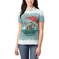 Cowboy Christmas Women Polo Shirt Giddy Up Jingle Horse Green Version - Wonder Print Shop