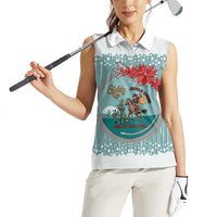 Cowboy Christmas Women Sleeveless Polo Shirt Giddy Up Jingle Horse Green Version - Wonder Print Shop