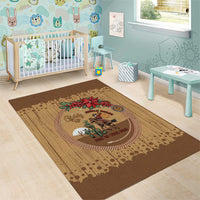 Cowboy Christmas Area Rug Giddy Up Jingle Horse Brown Version - Wonder Print Shop