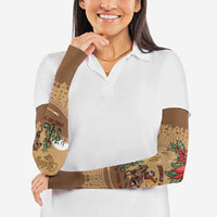 Cowboy Christmas Arm Sleeves Giddy Up Jingle Horse Brown Version - Wonder Print Shop
