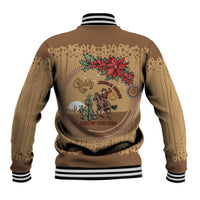 Cowboy Christmas Baseball Jacket Giddy Up Jingle Horse Brown Version - Wonder Print Shop
