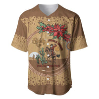 Cowboy Christmas Baseball Jersey Giddy Up Jingle Horse Brown Version - Wonder Print Shop