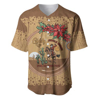 Cowboy Christmas Baseball Jersey Giddy Up Jingle Horse Brown Version - Wonder Print Shop