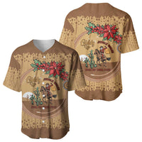 Cowboy Christmas Baseball Jersey Giddy Up Jingle Horse Brown Version - Wonder Print Shop