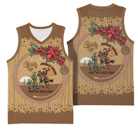 Cowboy Christmas Basketball Jersey Giddy Up Jingle Horse Brown Version - Wonder Print Shop