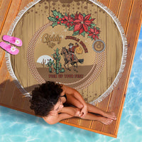 Cowboy Christmas Beach Blanket Giddy Up Jingle Horse Brown Version - Wonder Print Shop