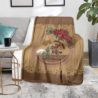 Cowboy Christmas Blanket Giddy Up Jingle Horse Brown Version - Wonder Print Shop