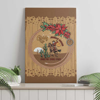 Cowboy Christmas Canvas Wall Art Giddy Up Jingle Horse Brown Version - Wonder Print Shop