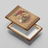 Cowboy Christmas Canvas Wall Art Giddy Up Jingle Horse Brown Version - Wonder Print Shop