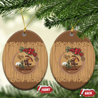 Cowboy Christmas Ceramic Ornament Giddy Up Jingle Horse Brown Version - Wonder Print Shop