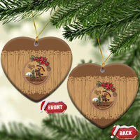 Cowboy Christmas Ceramic Ornament Giddy Up Jingle Horse Brown Version - Wonder Print Shop
