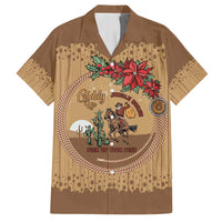 Cowboy Christmas Family Matching Long Sleeve Bodycon Dress and Hawaiian Shirt Giddy Up Jingle Horse Brown Version - Wonder Print Shop