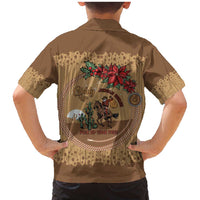 Cowboy Christmas Family Matching Mermaid Dress and Hawaiian Shirt Giddy Up Jingle Horse Brown Version - Wonder Print Shop