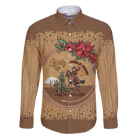 Cowboy Christmas Family Matching Mermaid Dress and Hawaiian Shirt Giddy Up Jingle Horse Brown Version - Wonder Print Shop