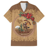 Cowboy Christmas Family Matching Off The Shoulder Long Sleeve Dress and Hawaiian Shirt Giddy Up Jingle Horse Brown Version - Wonder Print Shop