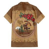 Cowboy Christmas Family Matching Off The Shoulder Long Sleeve Dress and Hawaiian Shirt Giddy Up Jingle Horse Brown Version - Wonder Print Shop