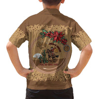 Cowboy Christmas Family Matching Off Shoulder Maxi Dress and Hawaiian Shirt Giddy Up Jingle Horse Brown Version - Wonder Print Shop