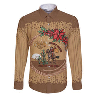 Cowboy Christmas Family Matching Puletasi and Hawaiian Shirt Giddy Up Jingle Horse Brown Version - Wonder Print Shop