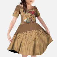 Cowboy Christmas Family Matching Summer Maxi Dress and Hawaiian Shirt Giddy Up Jingle Horse Brown Version - Wonder Print Shop