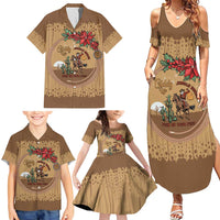Cowboy Christmas Family Matching Summer Maxi Dress and Hawaiian Shirt Giddy Up Jingle Horse Brown Version - Wonder Print Shop