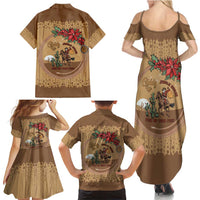 Cowboy Christmas Family Matching Summer Maxi Dress and Hawaiian Shirt Giddy Up Jingle Horse Brown Version - Wonder Print Shop