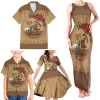 Cowboy Christmas Family Matching Tank Maxi Dress and Hawaiian Shirt Giddy Up Jingle Horse Brown Version - Wonder Print Shop