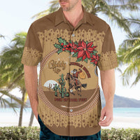 Cowboy Christmas Hawaiian Shirt Giddy Up Jingle Horse Brown Version - Wonder Print Shop