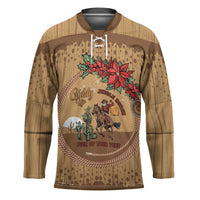 Cowboy Christmas Hockey Jersey Giddy Up Jingle Horse Brown Version - Wonder Print Shop