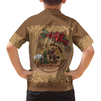 Cowboy Christmas Kid Hawaiian Shirt Giddy Up Jingle Horse Brown Version - Wonder Print Shop