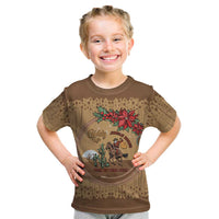 Cowboy Christmas Kid T Shirt Giddy Up Jingle Horse Brown Version - Wonder Print Shop