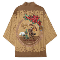 Cowboy Christmas Kimono Giddy Up Jingle Horse Brown Version - Wonder Print Shop