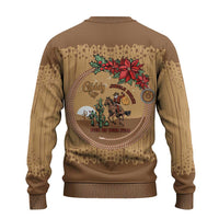 Cowboy Christmas Ugly Christmas Sweater Giddy Up Jingle Horse Brown Version - Wonder Print Shop