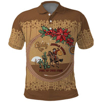 Cowboy Christmas Polo Shirt Giddy Up Jingle Horse Brown Version - Wonder Print Shop