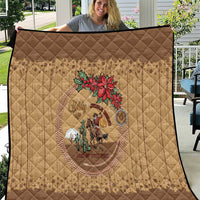 Cowboy Christmas Quilt Giddy Up Jingle Horse Brown Version - Wonder Print Shop