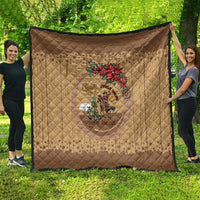 Cowboy Christmas Quilt Giddy Up Jingle Horse Brown Version - Wonder Print Shop