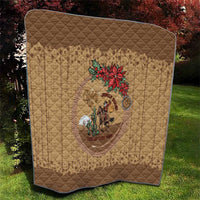 Cowboy Christmas Quilt Giddy Up Jingle Horse Brown Version - Wonder Print Shop