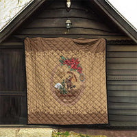 Cowboy Christmas Quilt Giddy Up Jingle Horse Brown Version - Wonder Print Shop