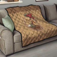 Cowboy Christmas Quilt Giddy Up Jingle Horse Brown Version - Wonder Print Shop