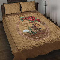 Cowboy Christmas Quilt Bed Set Giddy Up Jingle Horse Brown Version - Wonder Print Shop