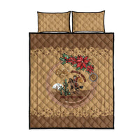 Cowboy Christmas Quilt Bed Set Giddy Up Jingle Horse Brown Version - Wonder Print Shop