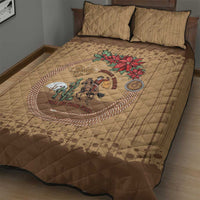 Cowboy Christmas Quilt Bed Set Giddy Up Jingle Horse Brown Version - Wonder Print Shop
