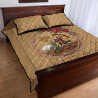 Cowboy Christmas Quilt Bed Set Giddy Up Jingle Horse Brown Version - Wonder Print Shop