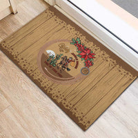 Cowboy Christmas Rubber Doormat Giddy Up Jingle Horse Brown Version - Wonder Print Shop