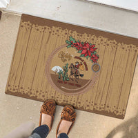 Cowboy Christmas Rubber Doormat Giddy Up Jingle Horse Brown Version - Wonder Print Shop