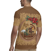 Cowboy Christmas Rugby Jersey Giddy Up Jingle Horse Brown Version - Wonder Print Shop