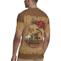 Cowboy Christmas Rugby Jersey Giddy Up Jingle Horse Brown Version - Wonder Print Shop