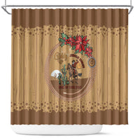 Cowboy Christmas Shower Curtain Giddy Up Jingle Horse Brown Version - Wonder Print Shop